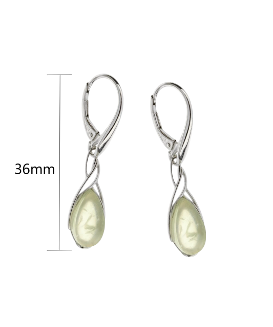 Hopeiset korvakorut prehniteillä