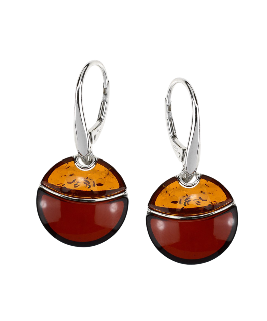 Sterling silver earrings with ambers