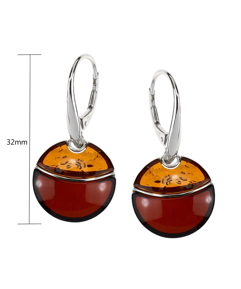 Hopeiset korvakorut meripihkanvärillä