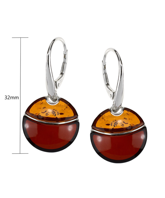 Sterling silver earrings with ambers