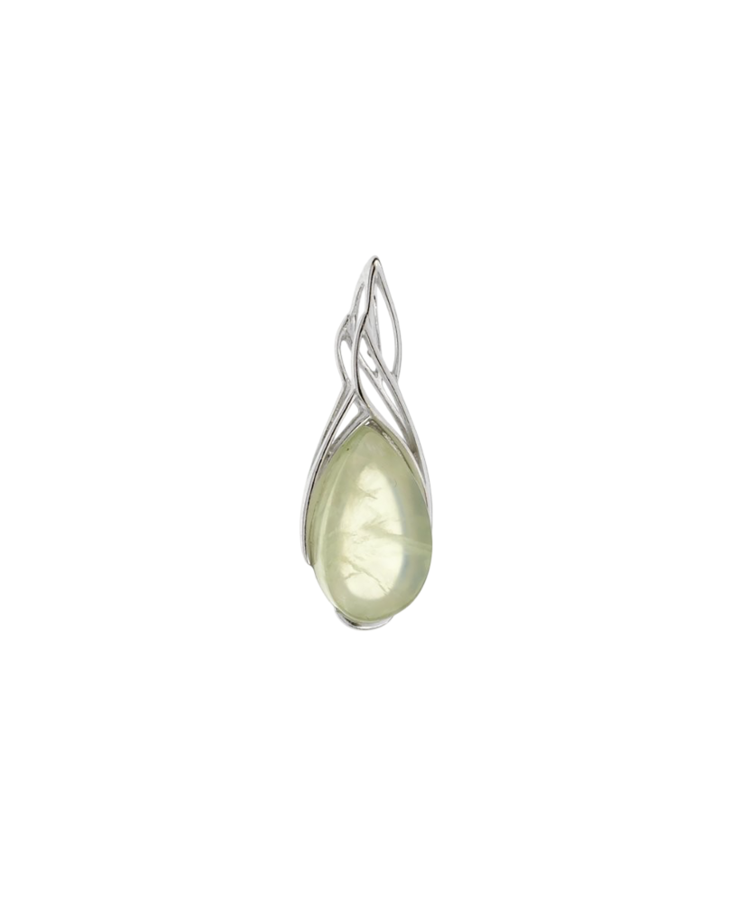 Silver pendant with prehinite