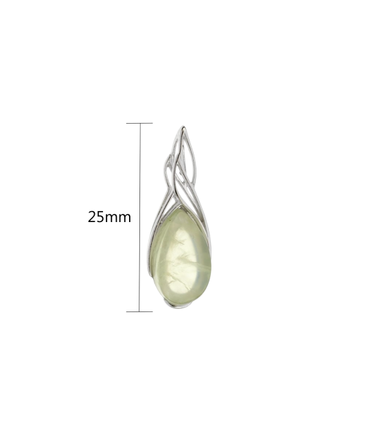 Silver pendant with prehinite