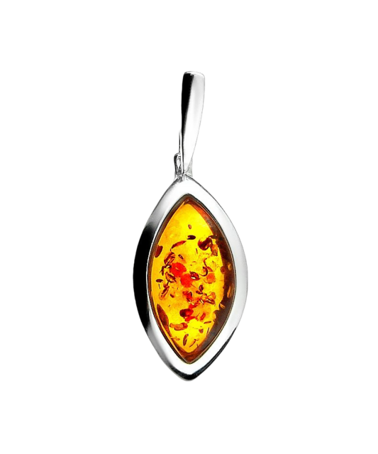 Sterling silver pendant with ambers