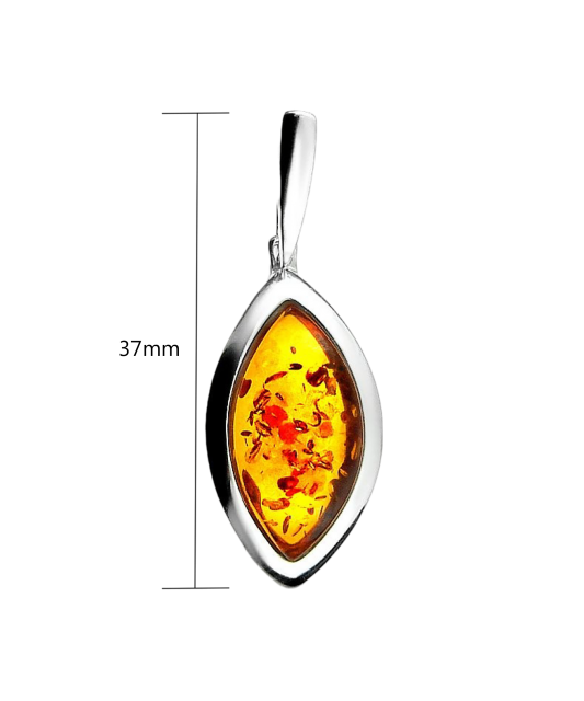 Sterling silver pendant with ambers