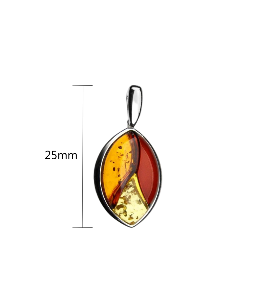 Sterling silver pendant with ambers