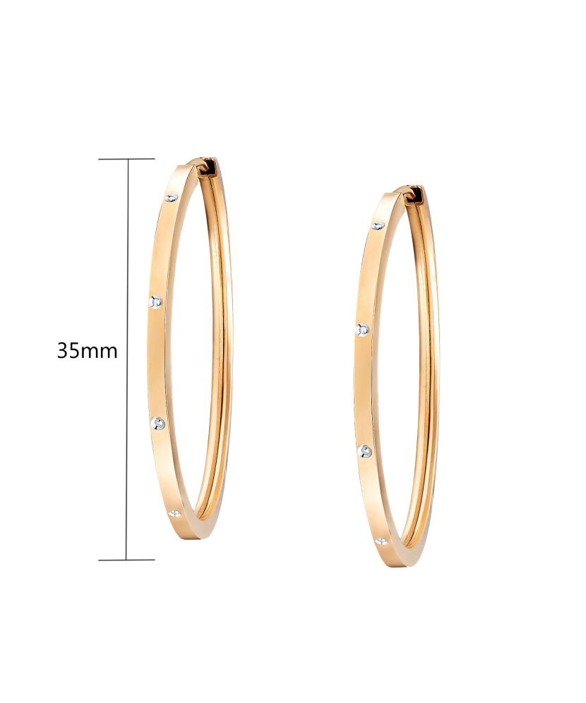 Gold hoop earrings 35mm