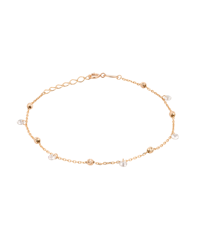Gold bracelet with zircons