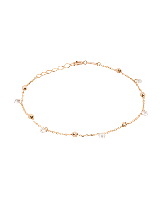 Gold bracelet with zircons