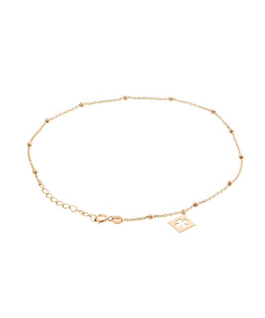 Kultainen jalkaranneke riipuksilla