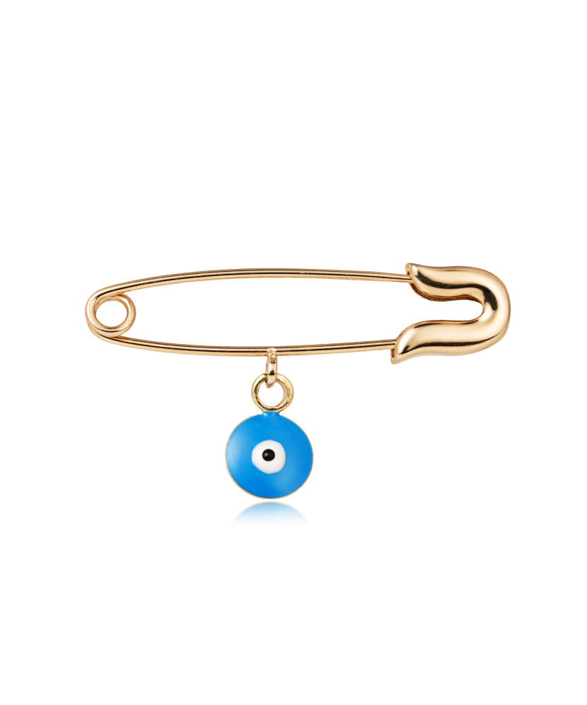 Gold brooch with enamel