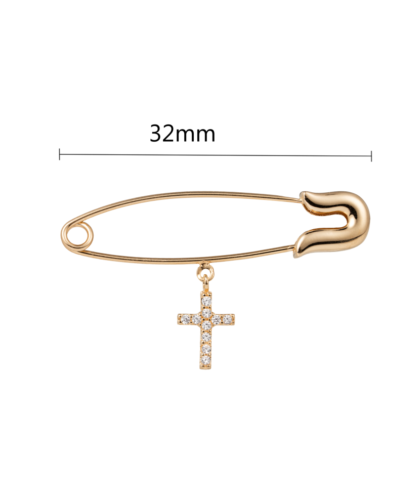 Kultainen rintakoru zirkoneilla