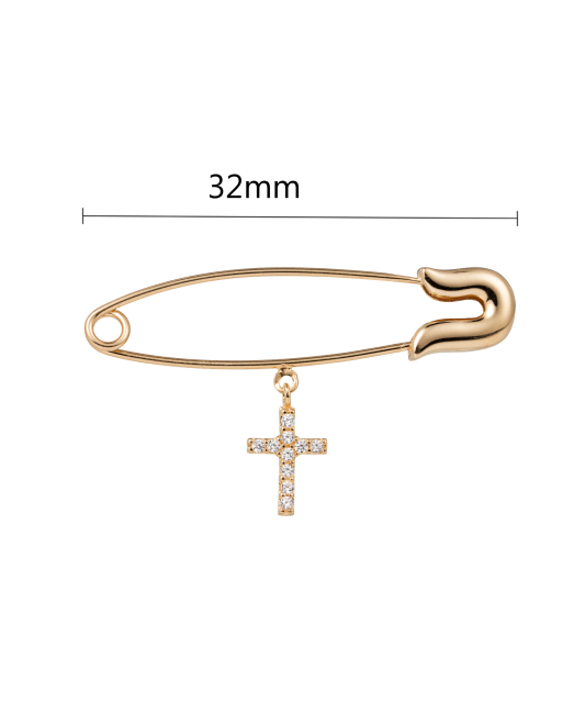 Gold brooch with zircons