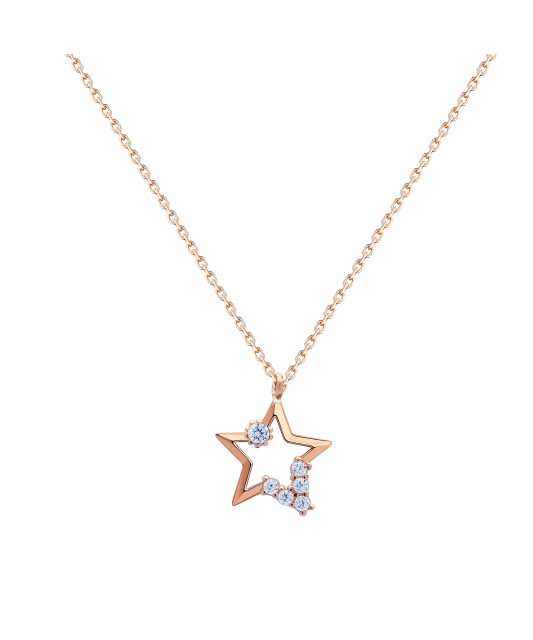 Gold chain with zirconium pendant "Star"
