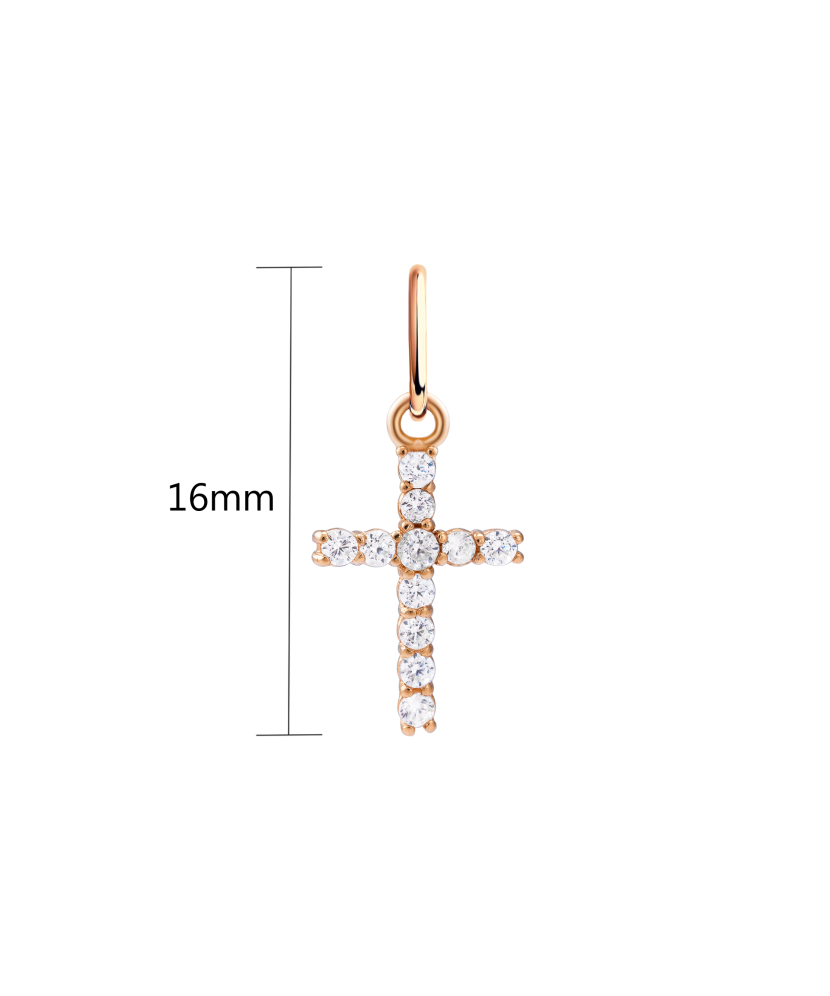 Gold pendant with zirconium "Cross"