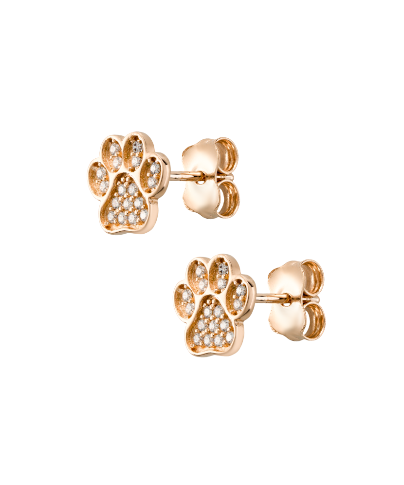 Gold earrings with zircons