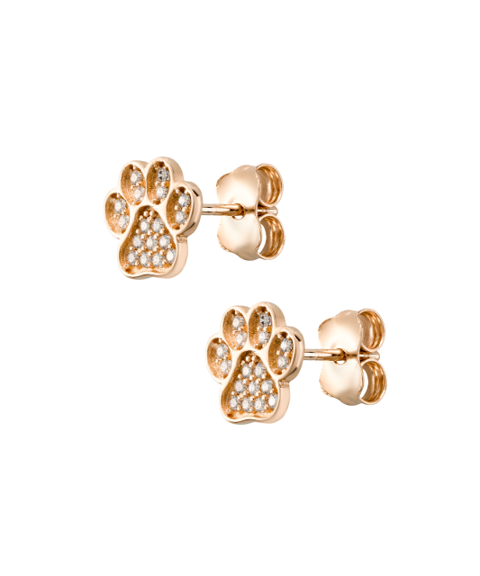 Gold earrings with zircons