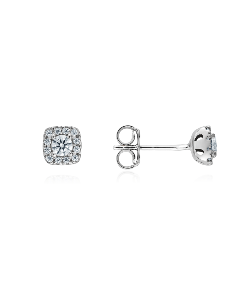 White gold earrings with zircons