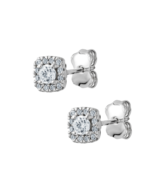 White gold earrings with zircons