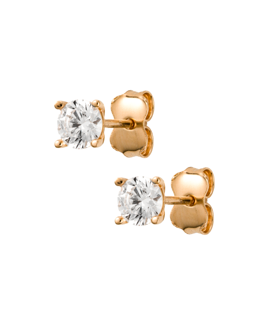 Gold earrings with zircons