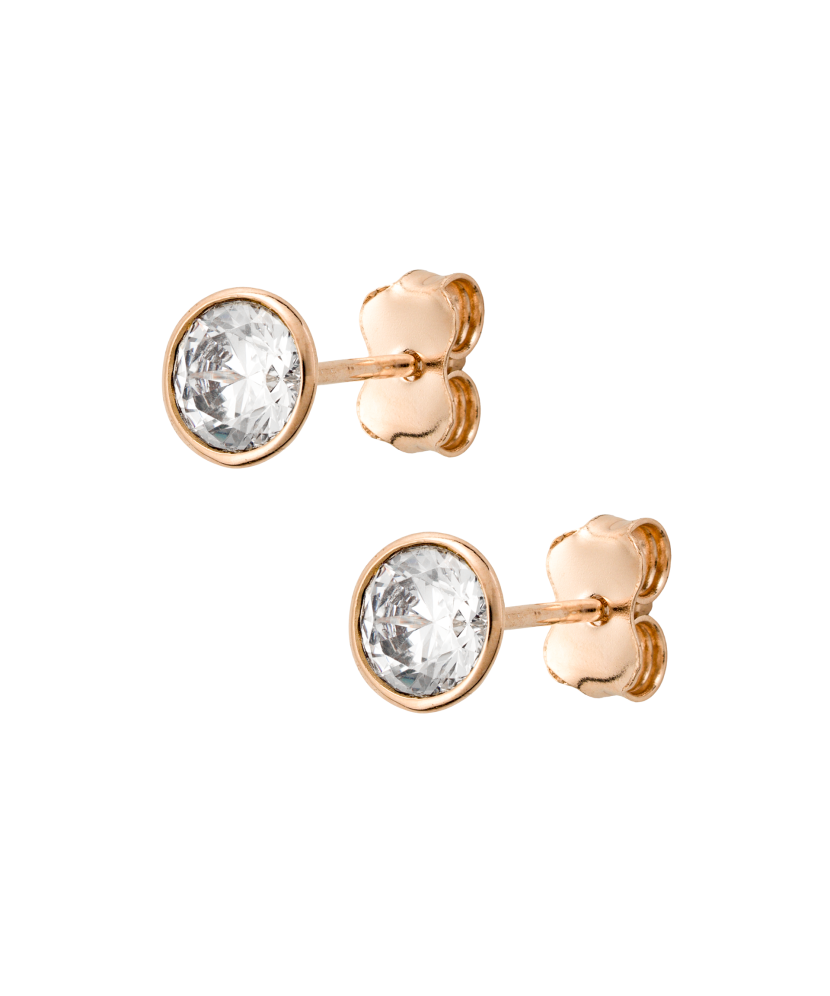 Gold earrings with zircons