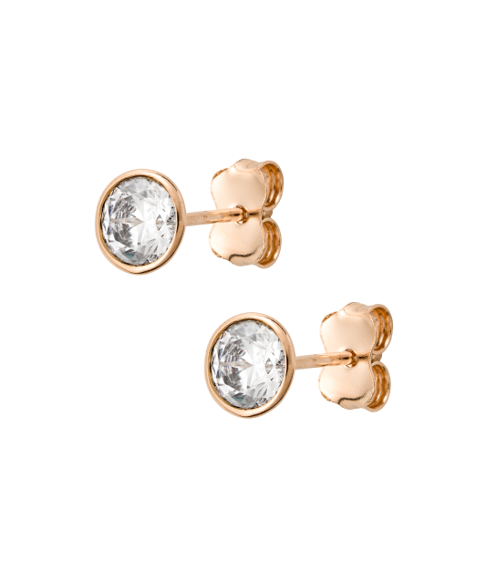 Gold earrings with zircons