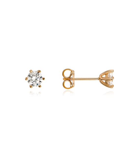 Gold earrings with zircons
