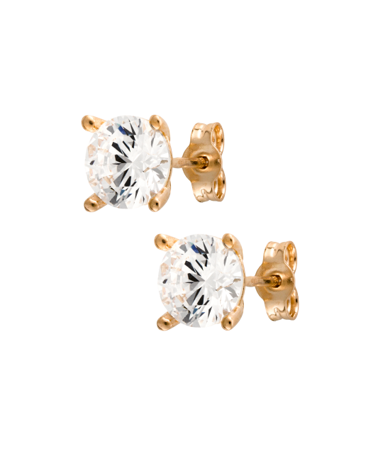 Gold earrings with zircons