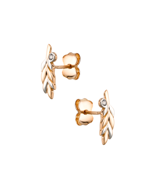 Gold earrings with zircons