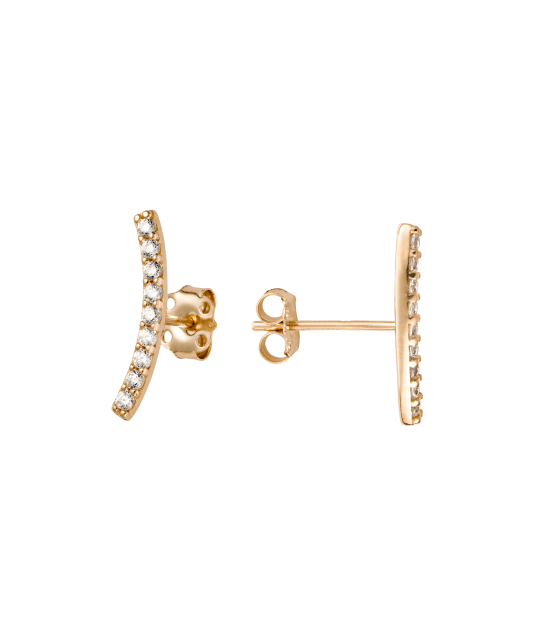 Gold earrings with zircons