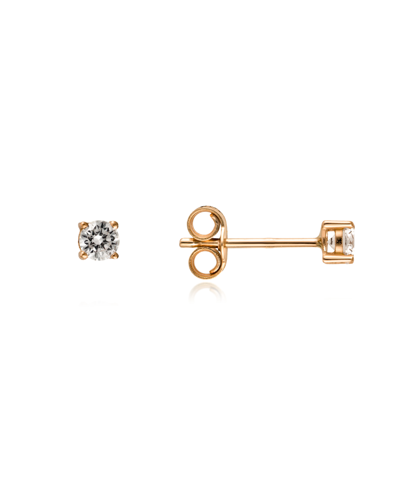 Gold earrings with zircons