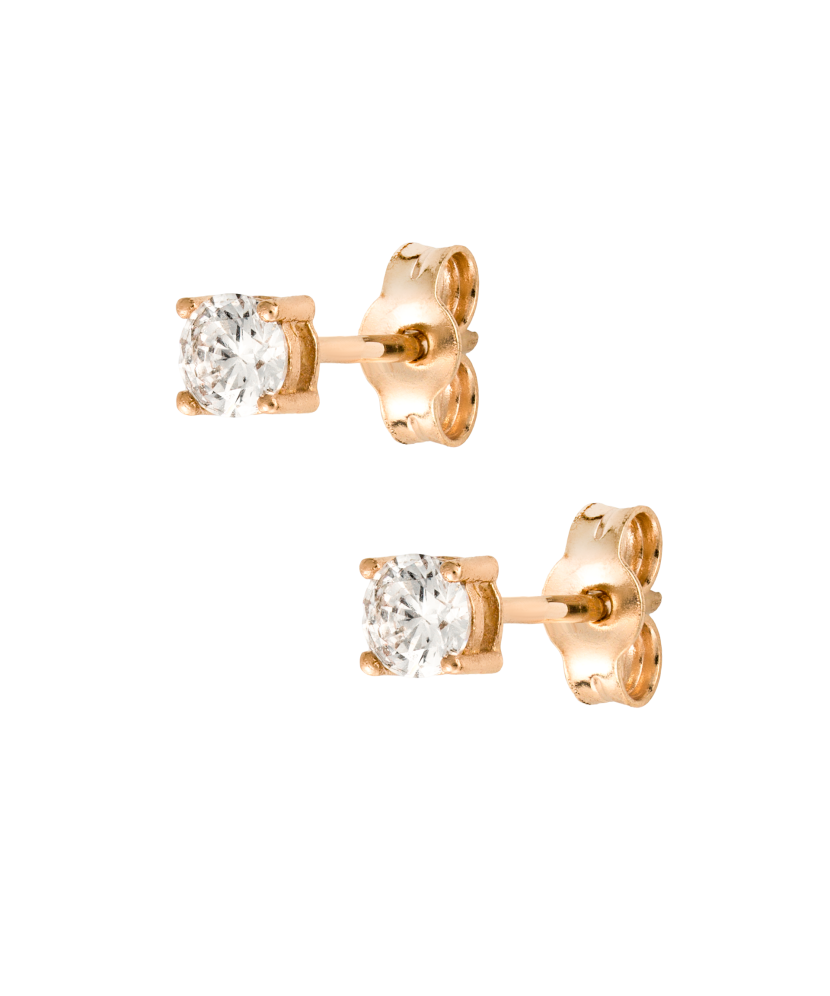 Gold earrings with zircons