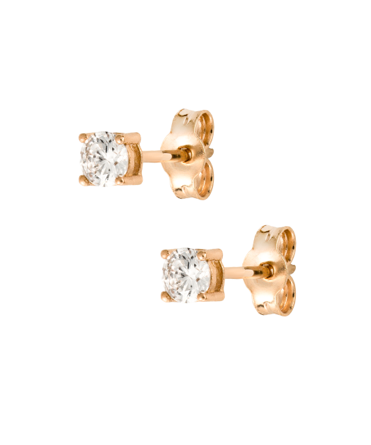 Gold earrings with zircons