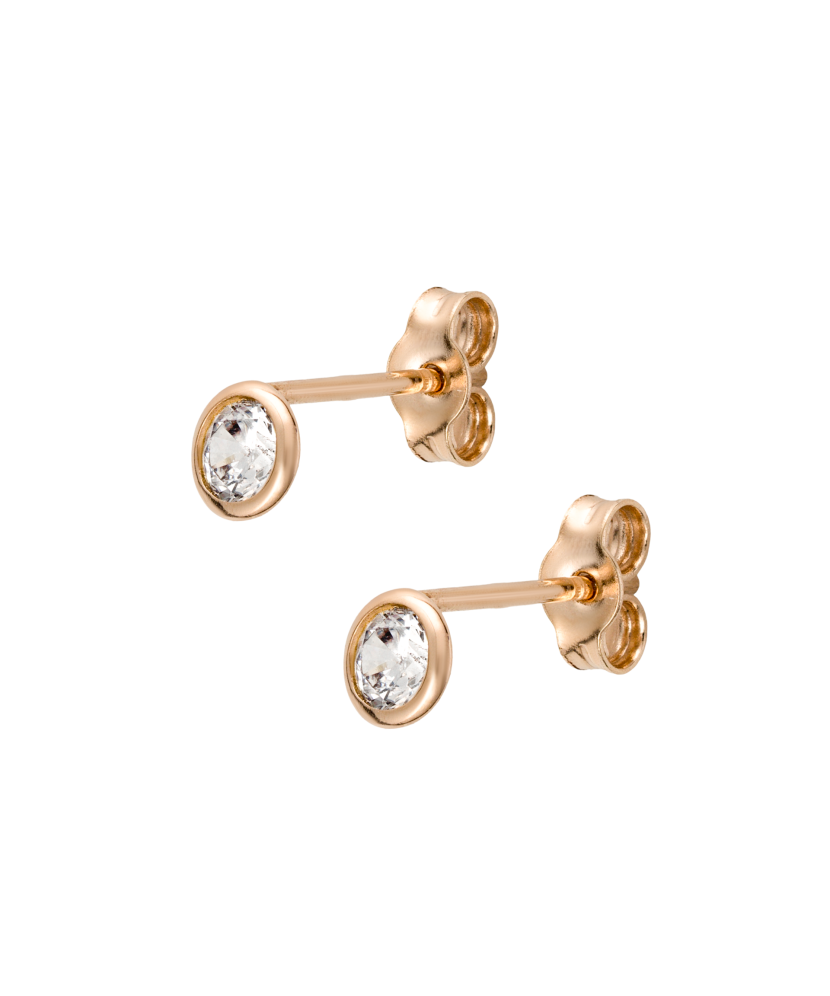Gold earrings with zircons