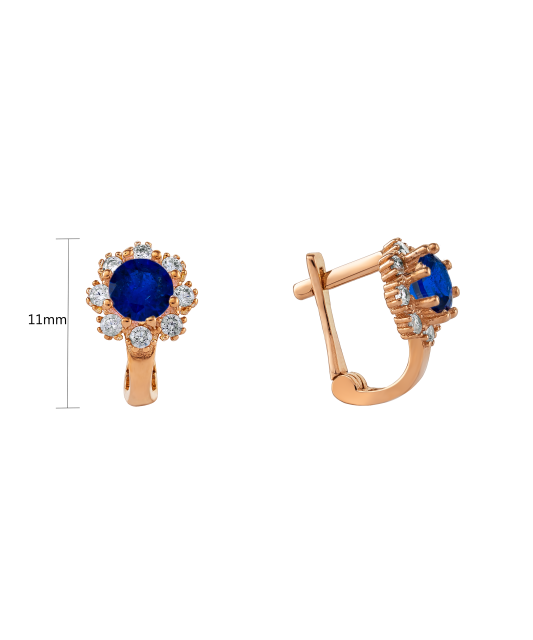 Gold earrings with zircons