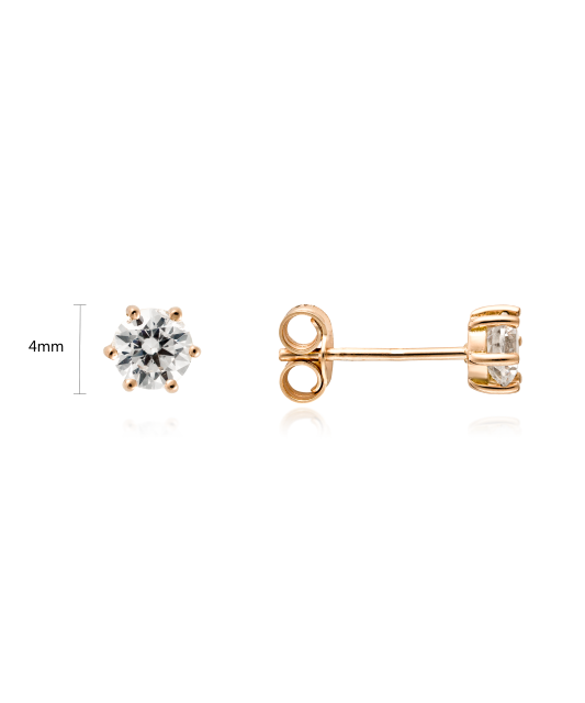 Gold earrings with zircons