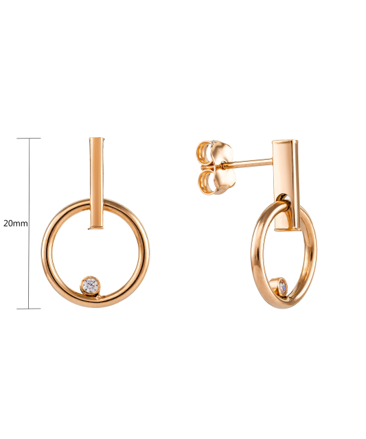 Auksiniai auskarai su cirkoniais  - Goldinga