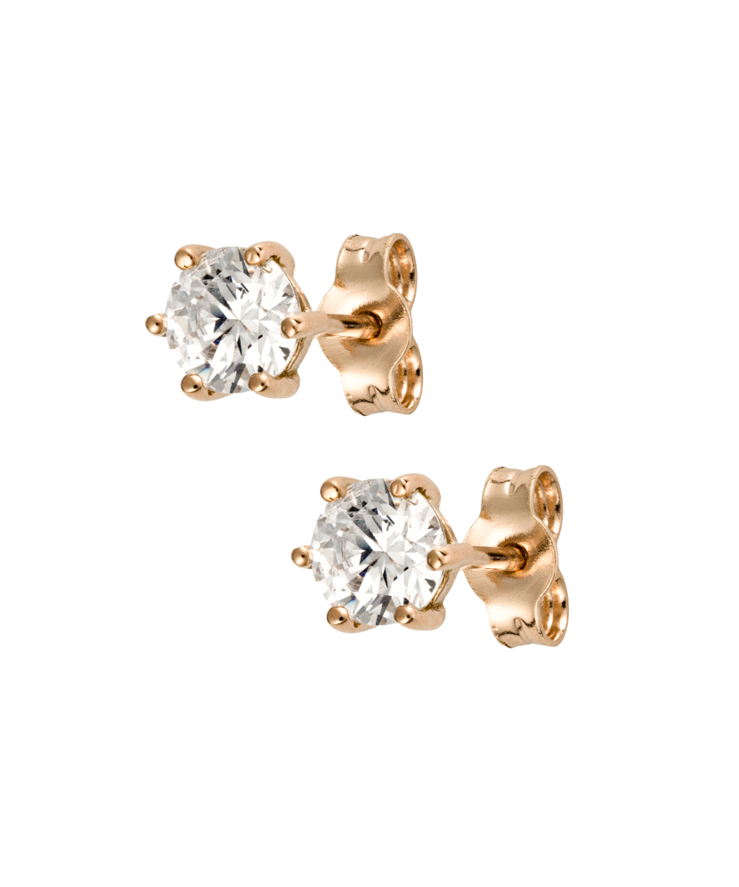 Gold earrings with zircons