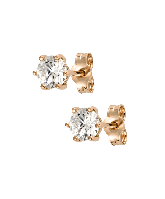 Gold earrings with zircons