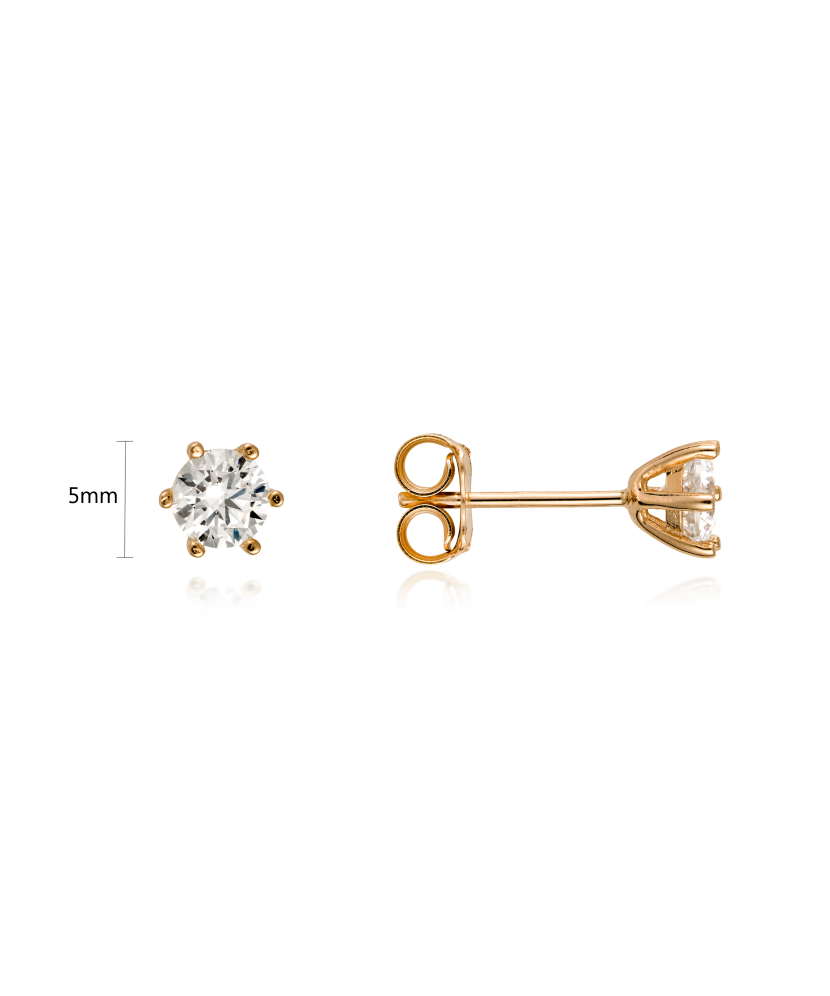 Gold earrings with zircons