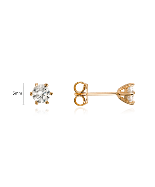 Gold earrings with zircons