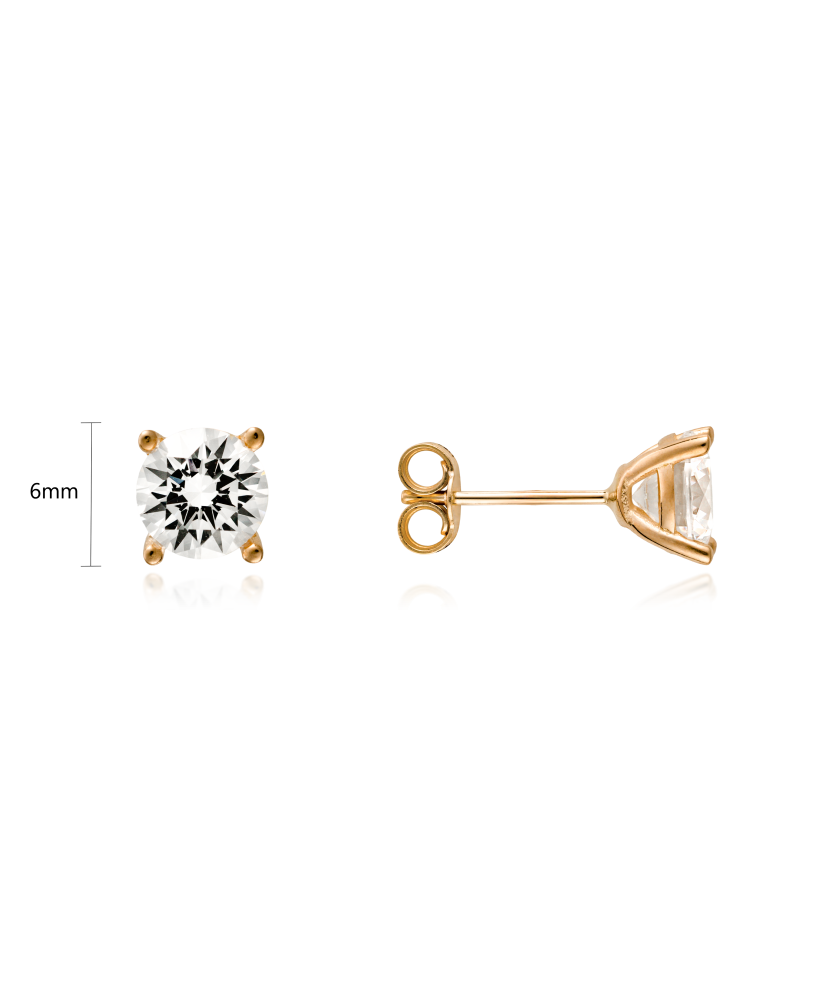 Gold earrings with zircons