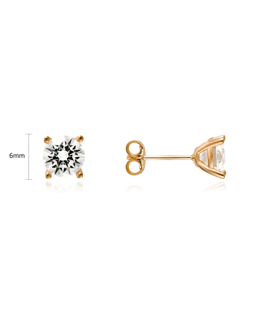 Gold earrings with zircons
