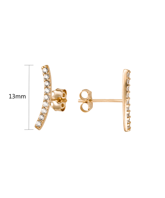 Gold earrings with zircons