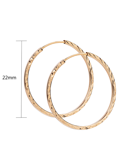 Kultaiset rengaskorvakorut 22mm