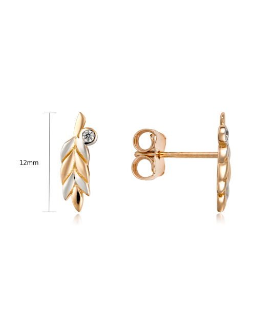 Gold earrings with zircons