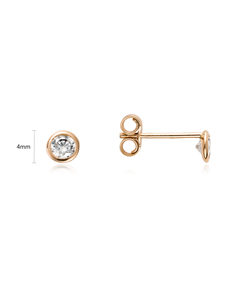 Gold earrings with zircons