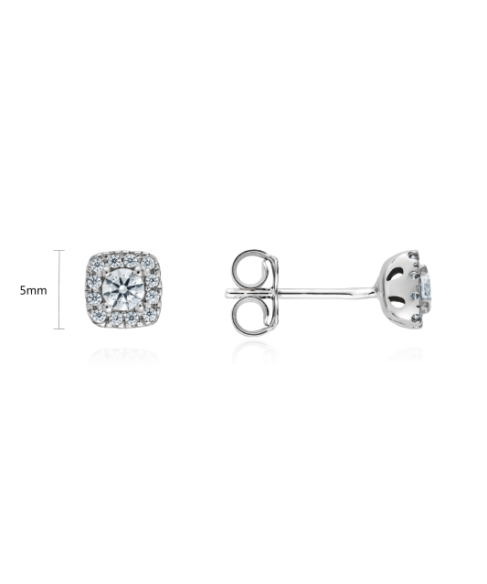White gold earrings with zircons