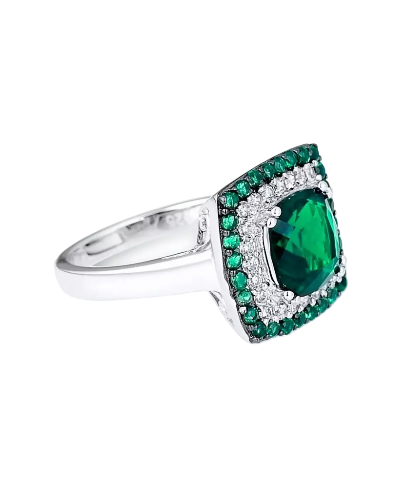 Sterling silver ring with zircons and spinels