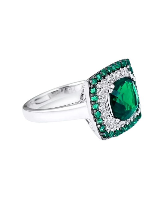 Sterling silver ring with zircons and spinels