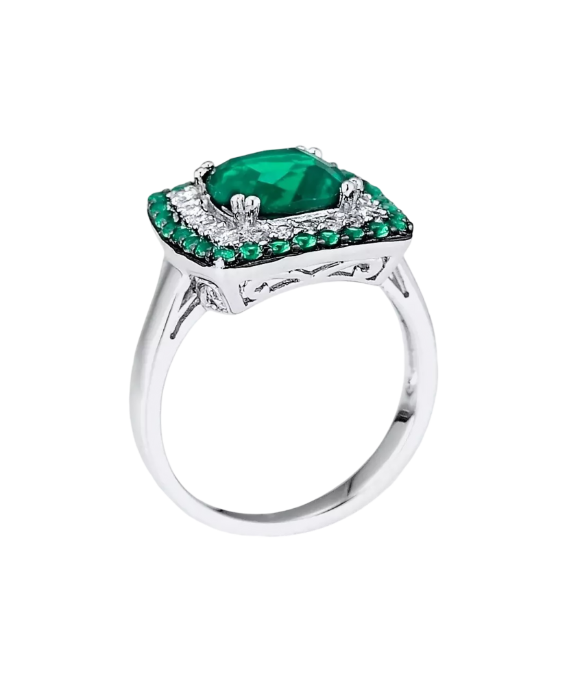 Sterling silver ring with zircons and spinels